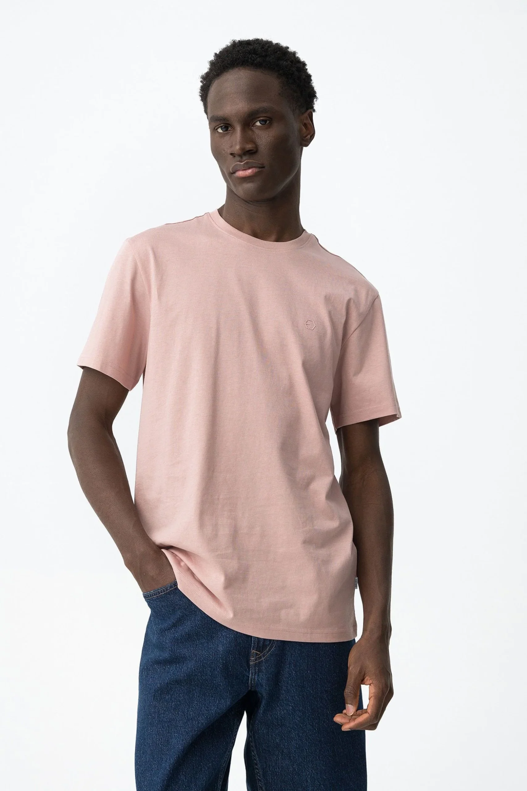 T-SHIRT BARTON BASIC IN 100% COTONE CON LOGO LATO CUORE - REGULAR FIT 10048304.ROSA - immagine 2