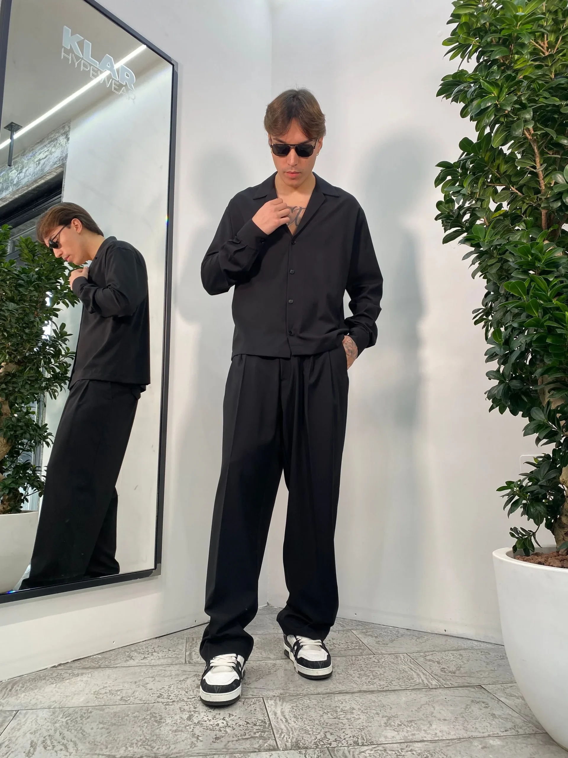 GIACCA CAMICIA IN POLIVISCOSA CON COLLO BOWLING - REGULAR FIT CA3286.NER - immagine 7