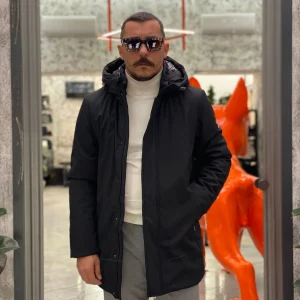 PARKA LUNGO CON CAPPUCCIO IN TESSUTO TECNICO WATERPROOF & WINDPROOF - REGULAR FIT MK24007-F25.NER