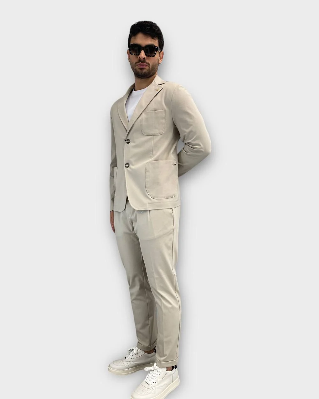 PANTALONE DA ABITO IN TESSUTO PUNTO MILANO ELASTICIZZATO, TASCA AMERICA - SLIM FIT - immagine 6
