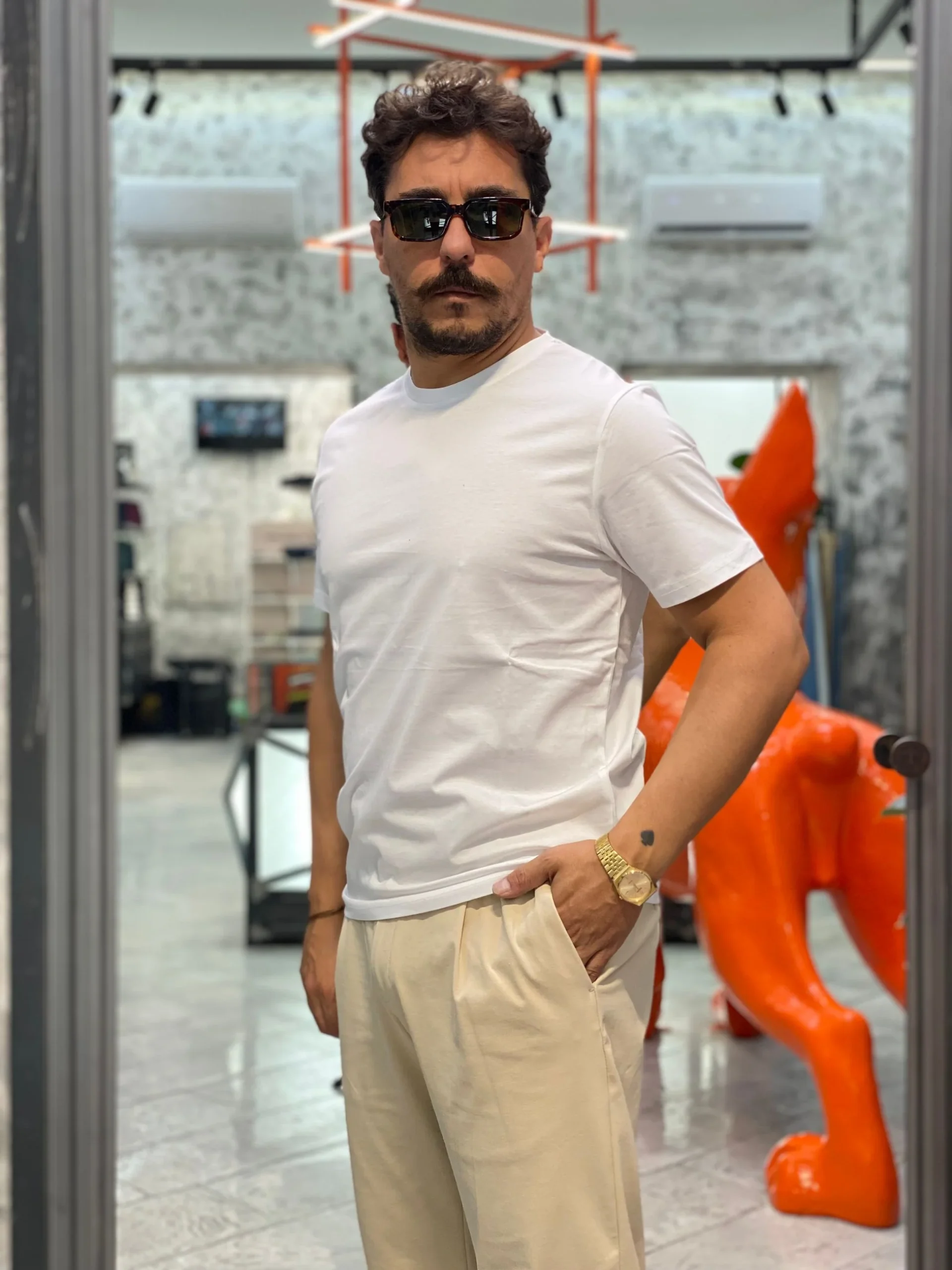 T-SHIRT IN PREGIATO ED ELEGANTE COTONE MERCERIZZATO - REGULAR FIT MK9910094.BIA - immagine 2