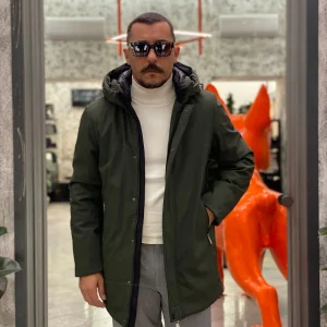 PARKA LUNGO CON CAPPUCCIO IN TESSUTO TECNICO WATERPROOF & WINDPROOF - REGULAR FIT MK24007-F25.VMIL