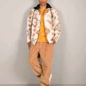 OVERSHIRT AZTECO IN MISTO COTONE CON COLLETTO CLASSICO E CAPPUCCIO REMOVIBILE - REGULAR FIT M252276-30