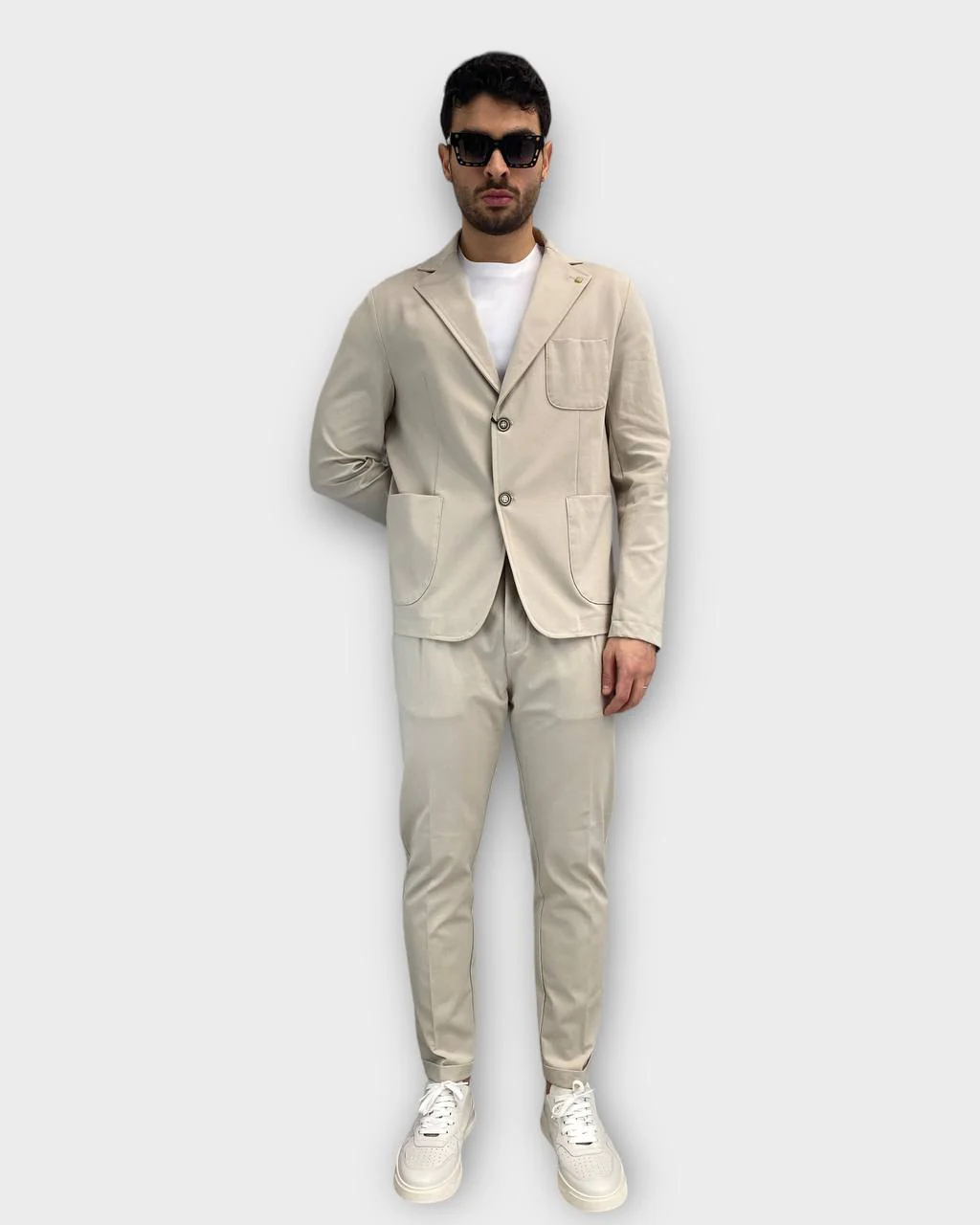 PANTALONE DA ABITO IN TESSUTO PUNTO MILANO ELASTICIZZATO, TASCA AMERICA - SLIM FIT - immagine 5