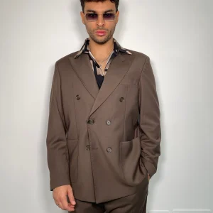 GIACCA DA ABITO DOPPIOPETTO 6 BOTTONI CON PETTO A LANCIA E TASCHE A TOPPA - REGULAR FIT