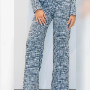 Pantaloni palazzo donna in tessuto goffrato