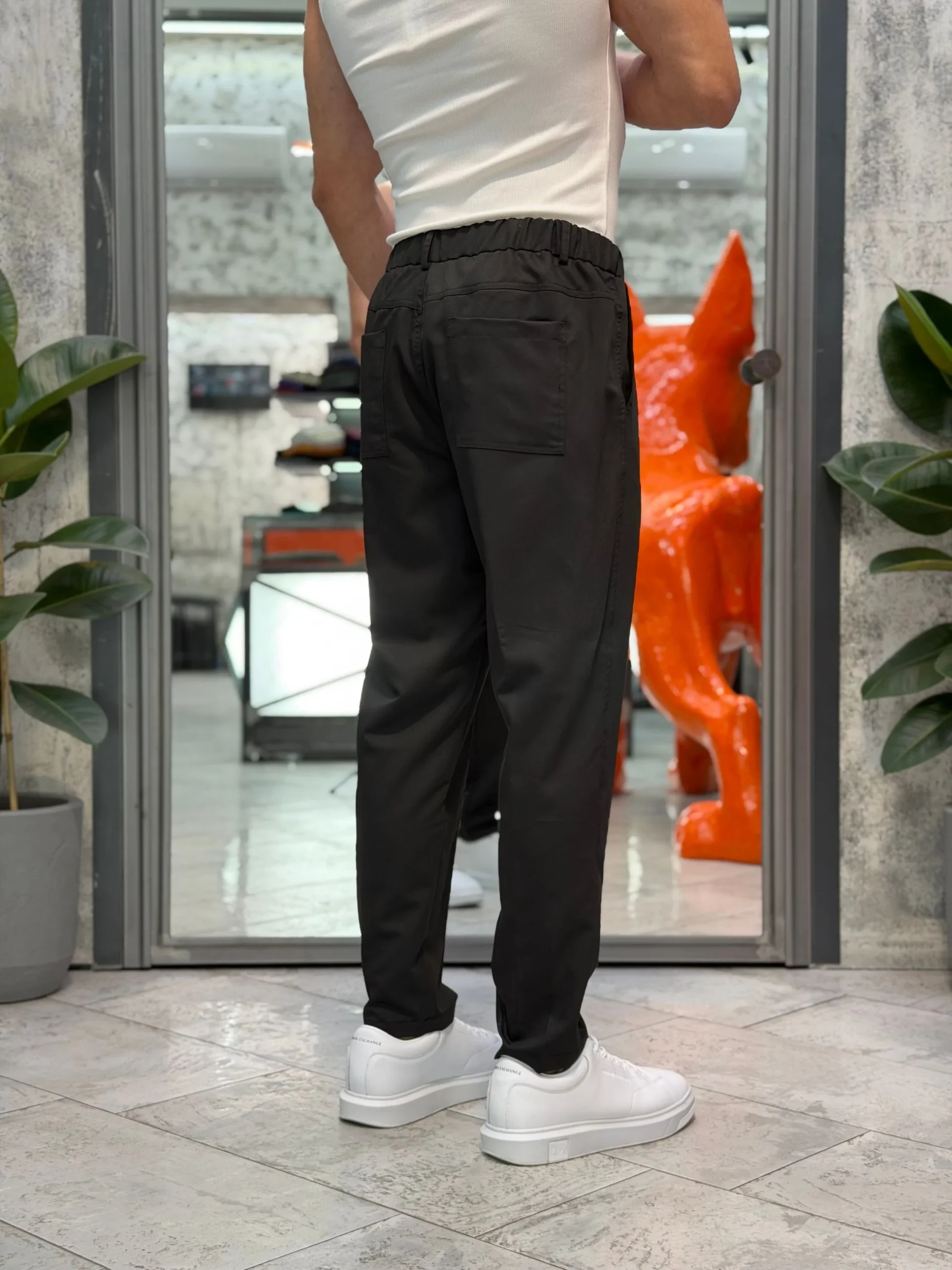 PANTALONE DA COMPLETO TASCA AMERICA CON COULISSE IN VITA - COMFORT FIT GL004LT.NER - immagine 4