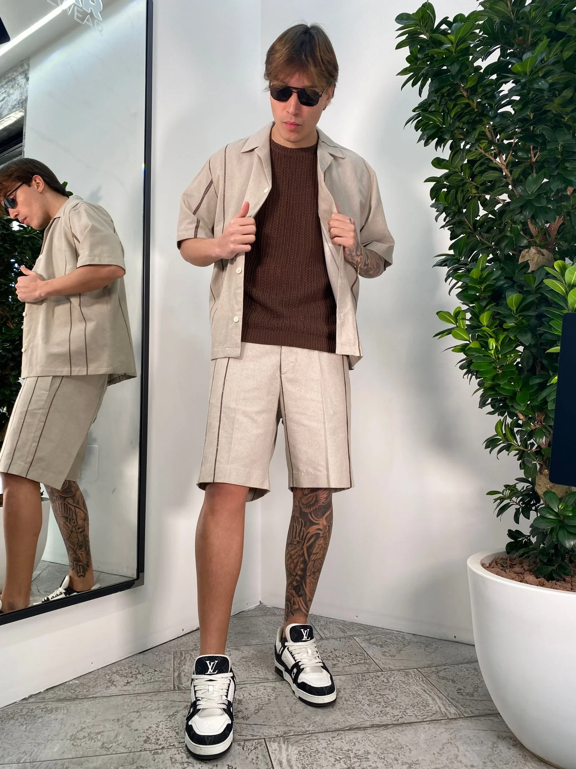 MAGLIA GIROCOLLO MEZZA MANICA RICAMATA A RETE - OVER FIT MA3209.MOR - immagine 7