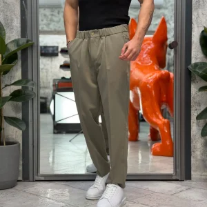 PANTALONE DA COMPLETO TASCA AMERICA CON COULISSE IN VITA - COMFORT FIT GL004LT.VMIL