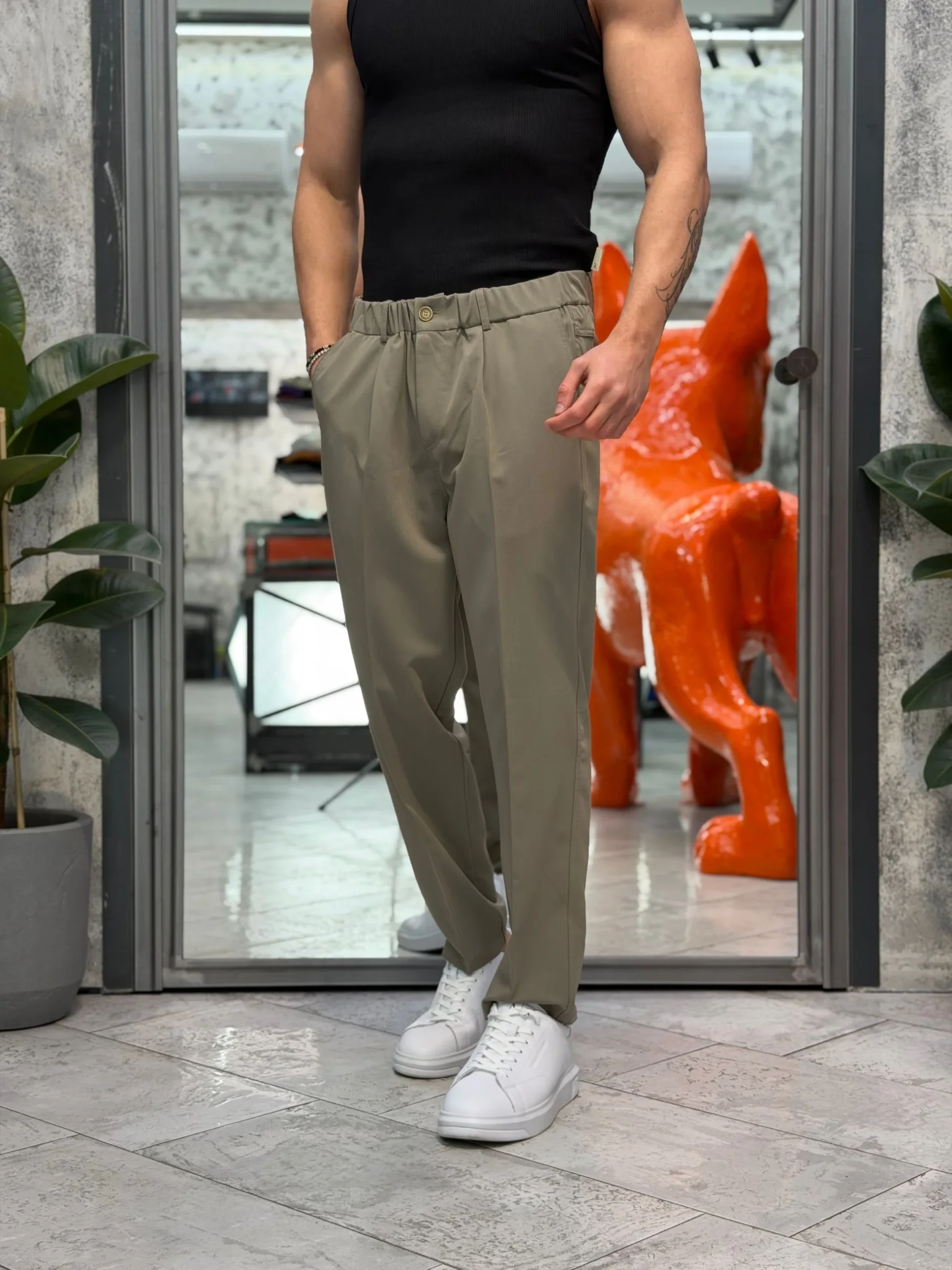 PANTALONE DA COMPLETO TASCA AMERICA CON COULISSE IN VITA - COMFORT FIT GL004LT.VMIL