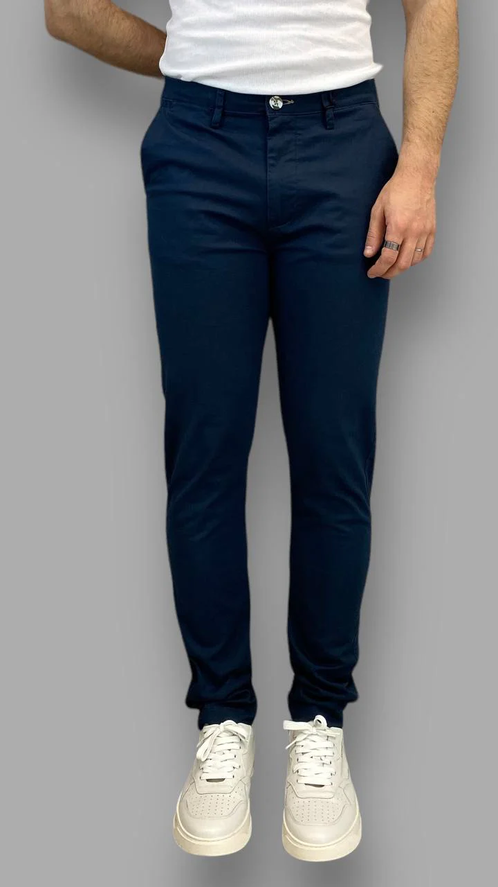 PANTALONE TASCA AMERICA BASIC IN COTONE ELASTICIZZATO - SLIM FIT - immagine 5