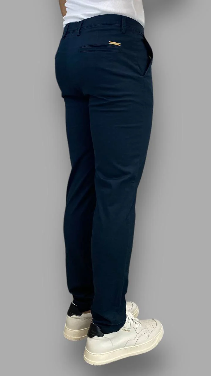 PANTALONE TASCA AMERICA BASIC IN COTONE ELASTICIZZATO - SLIM FIT - immagine 7