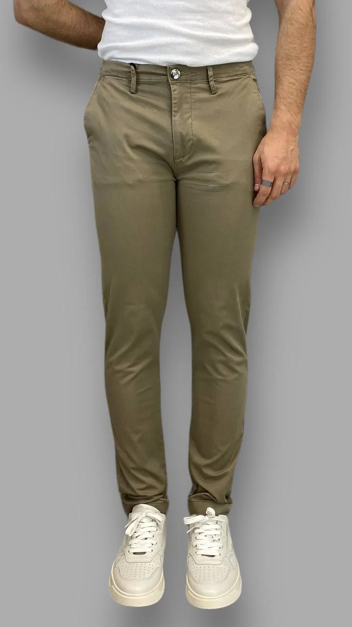 PANTALONE TASCA AMERICA BASIC IN COTONE ELASTICIZZATO - SLIM FIT - immagine 8