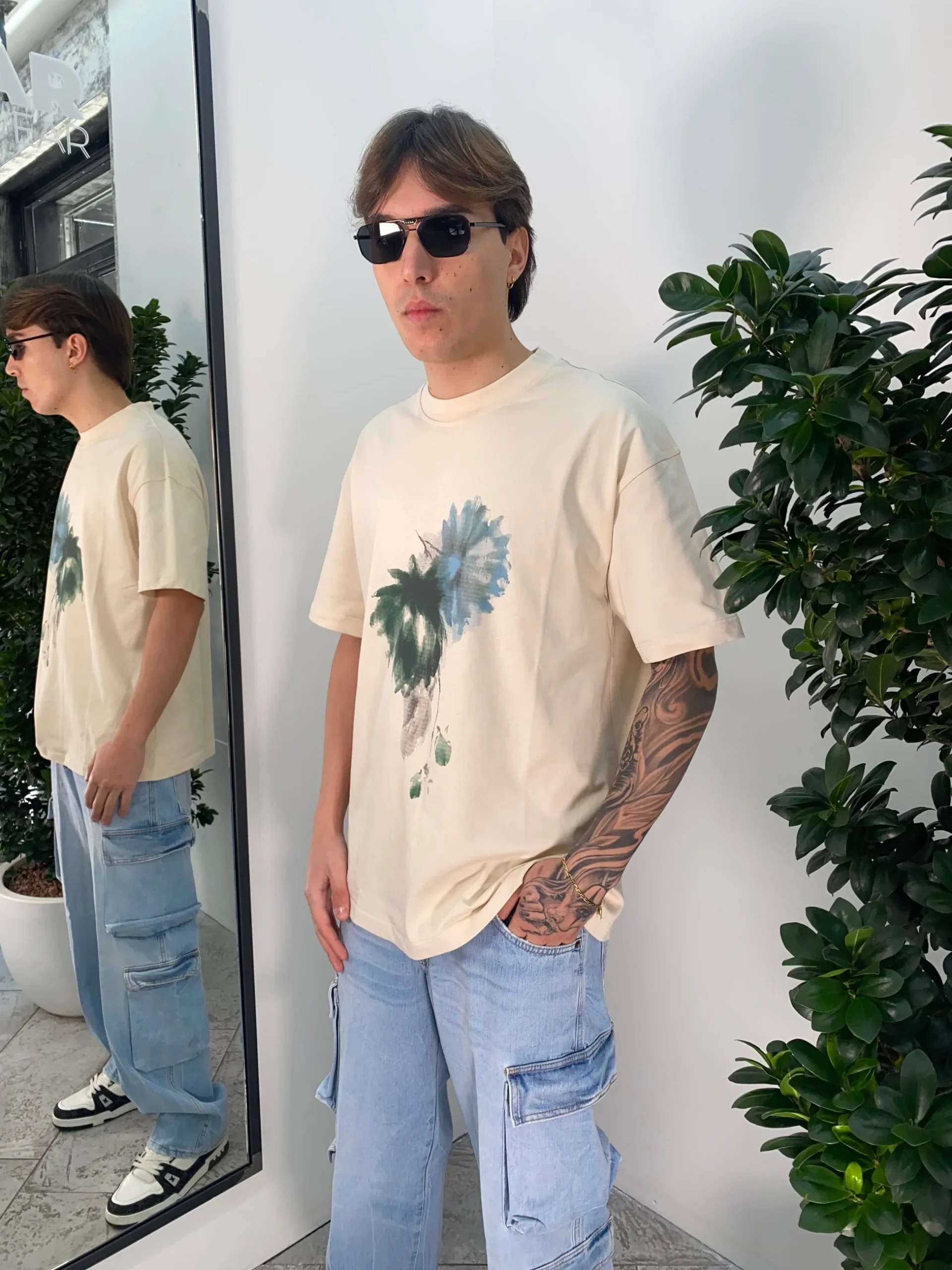 T-SHIRT OVERSIZE CON STAMPA IN 100% COTONE TS3323.PAN