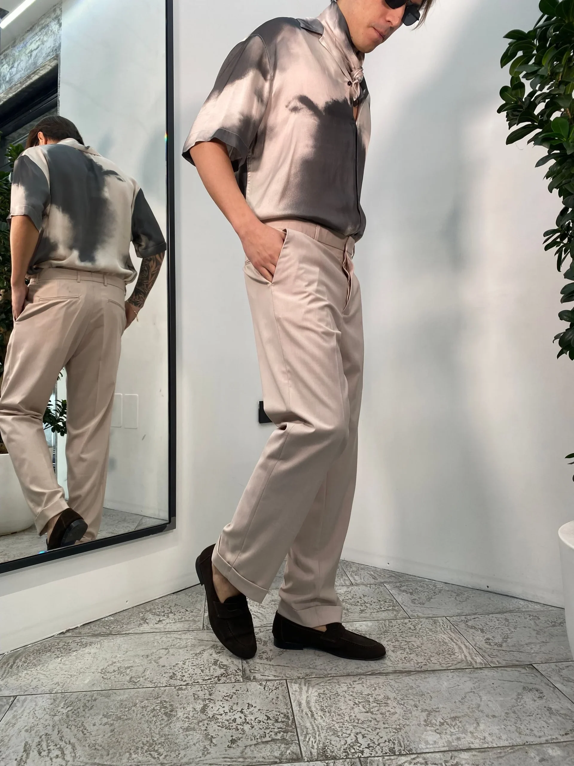 PANTALONE DA ABITO CON RISVOLTO E FONDO SEMI AMPIO - REGULAR FIT PA3260.CIP - immagine 3