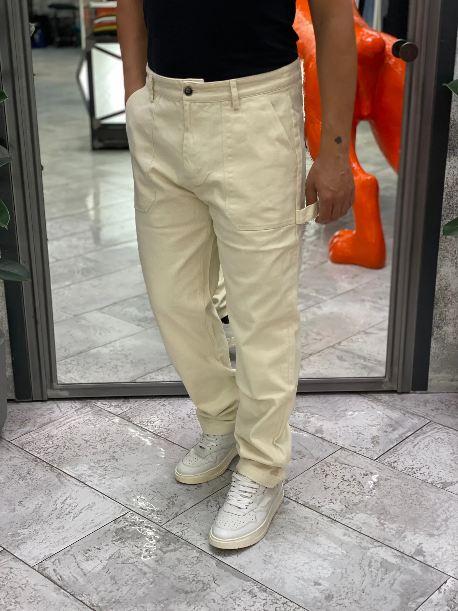 JEANS WORK IN TELA FISSA - STRAIGHT LEG GL5162BD-F25.PAN - immagine 2