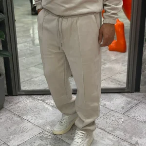 PANTALONE TUTA FONDO AMPIO CON ELASTICO E RIGA CENTRALE - RELAXED FIT GL8013C.ICE