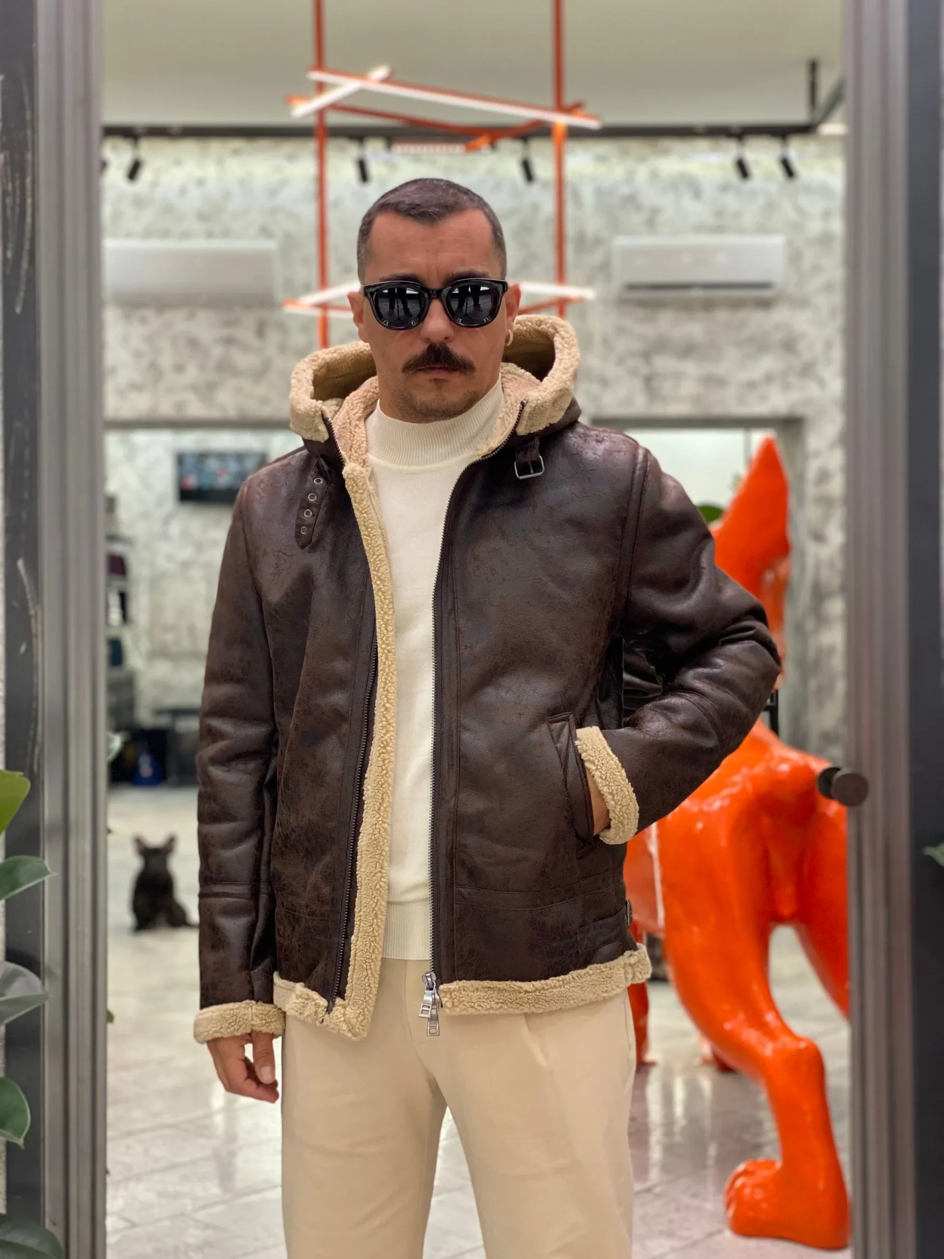 ECOMONTONE CON CAPPUCCIO EFFETTO MARMORIZZATO - REGULAR FIT BGI1092SS.MOR