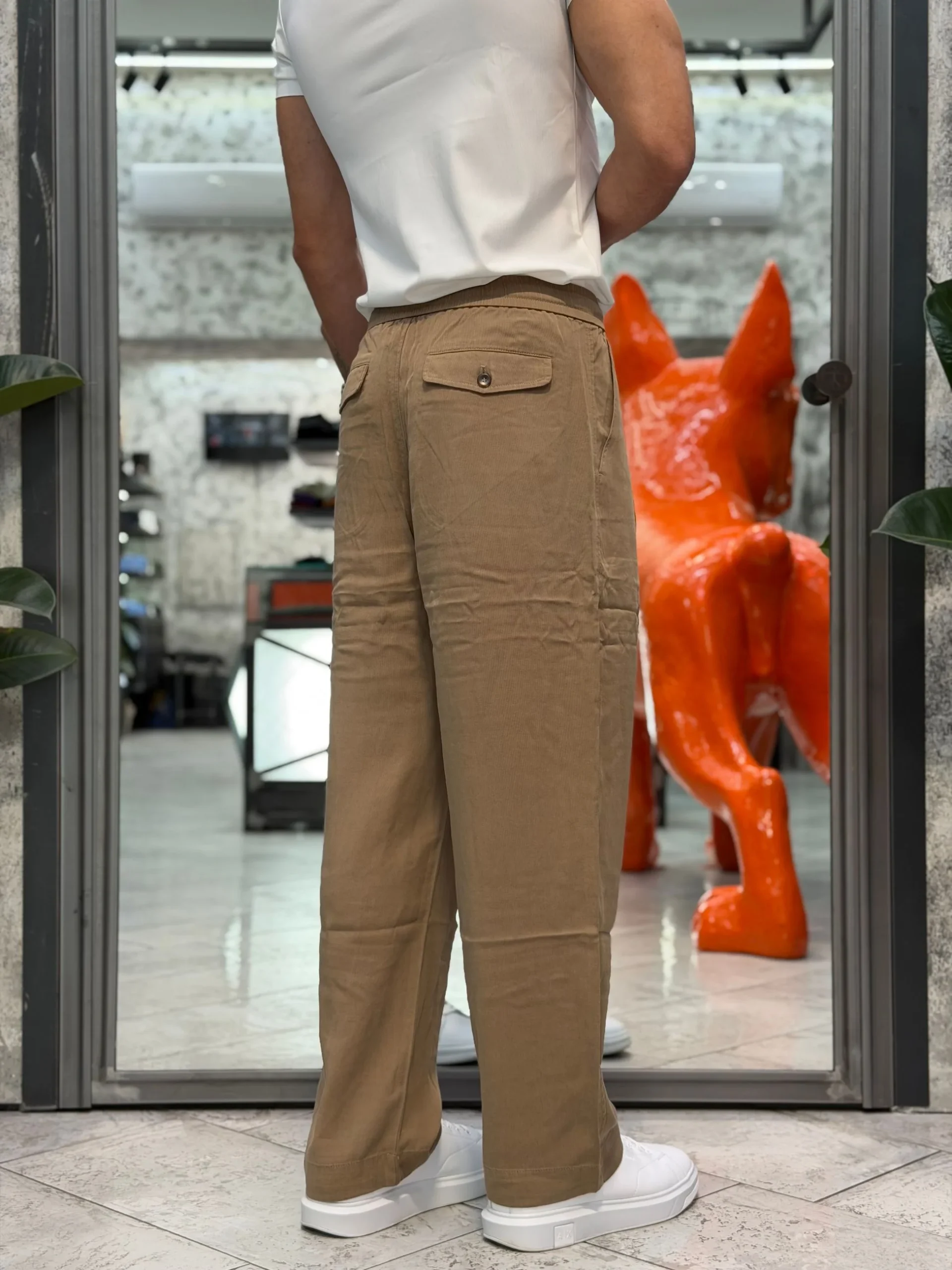 PANTALACCIO DA COMPLETO IN MORBIDO TESSUTO LYOCELL CON TASCA AMERICA - OVER FIT GLW084G.CAM - immagine 6