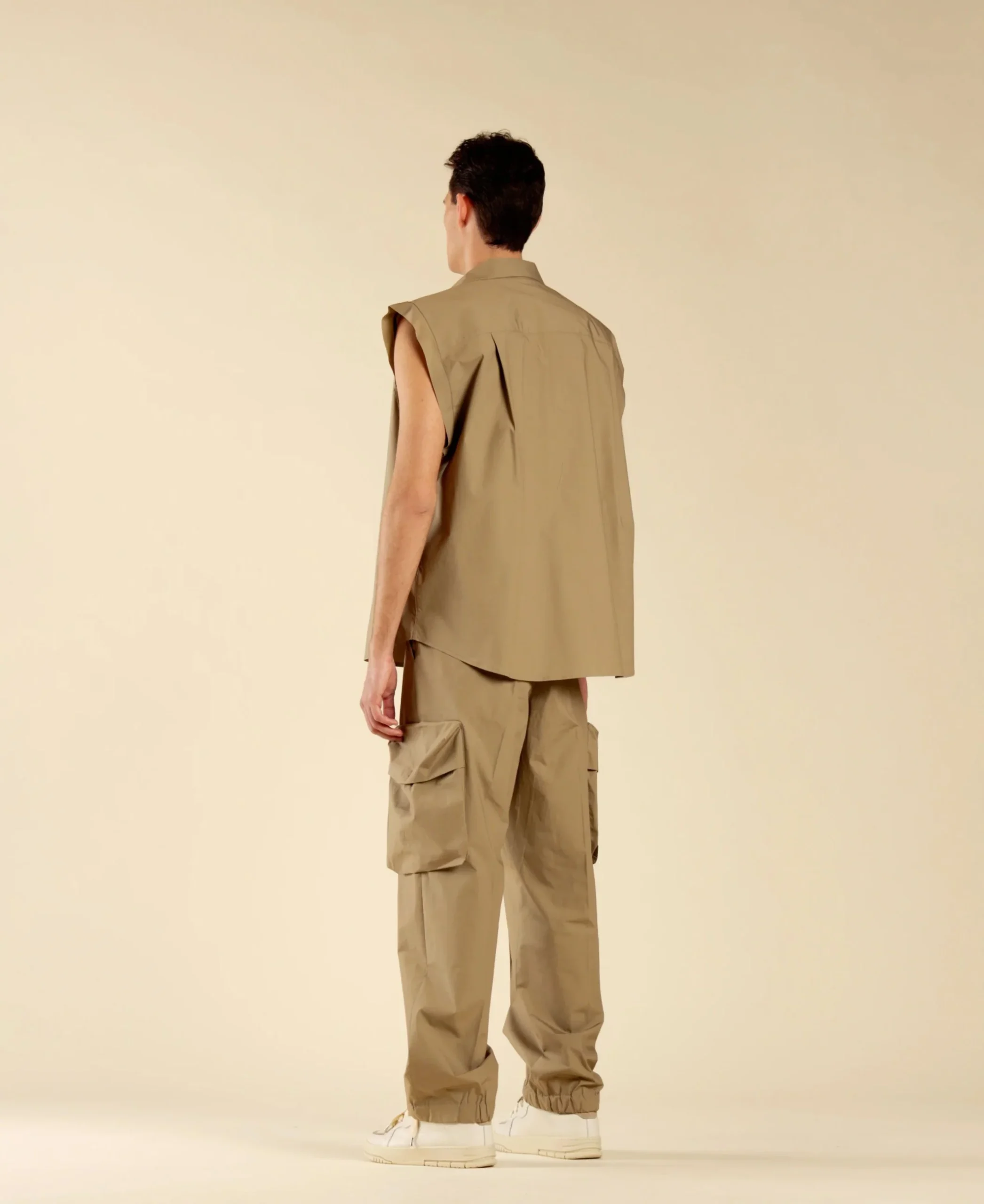 PANTALONE CARGO IN COTONE FONDO AMPIO CON ELASTICO E TASCONI - RELAXED FIT PA3252 - immagine 6