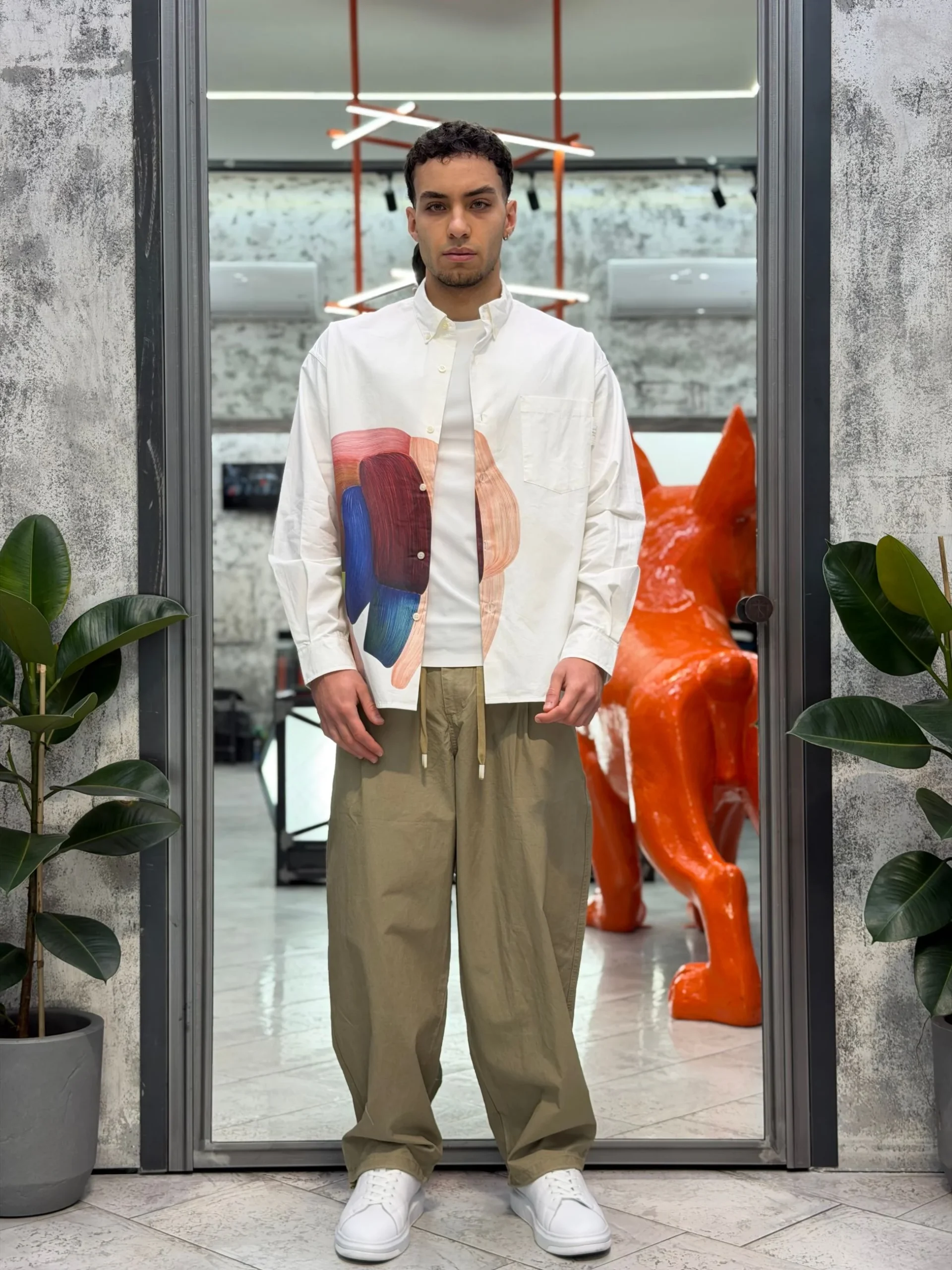 PANTALACCIO IN 100% COTONE MODELLO JAPAN CON PINCE (LACCETTO REGOLABILE AL FONDO) - OVER FIT GLW081G - immagine 8