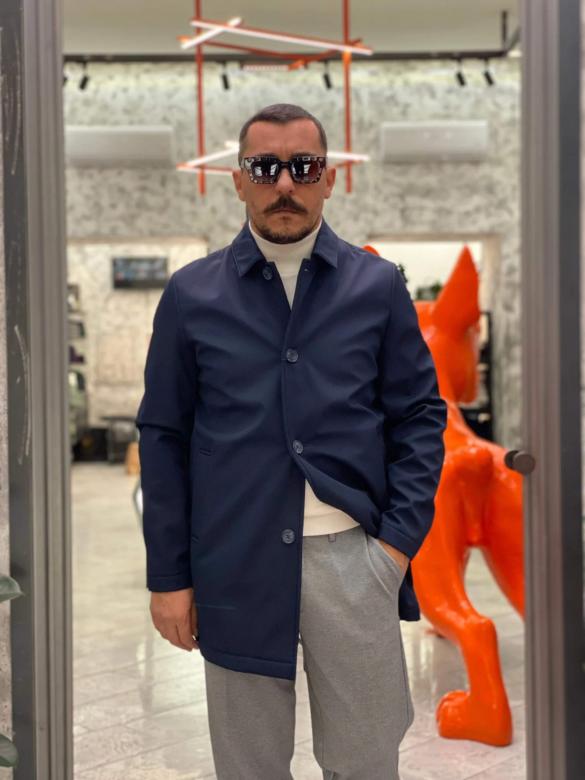 TRENCH IN TESSUTO SOFTSHELL ED INTERNO IN PILE - REGULAR FIT MK9940063.BLU - immagine 5