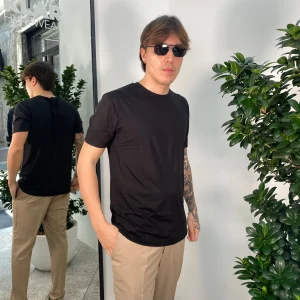 T-SHIRT BASIC IN JERSEY ELASTICIZZATO EXTRA LIGHT - REGULAR FIT GL2257F-S25.NER