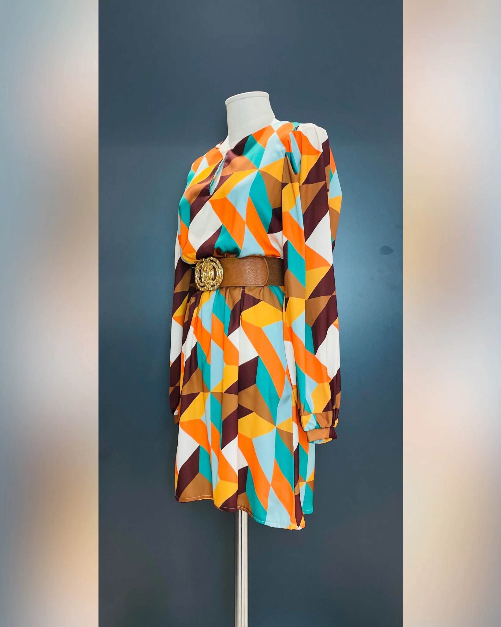 Abito corto fantasia geometrica - immagine 6