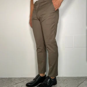 PANTALONE DA COMPLETO IN TESSUTO ELASTICIZZATO CON ABBOTTONATURA NASCOSTA - REGULAR FIT