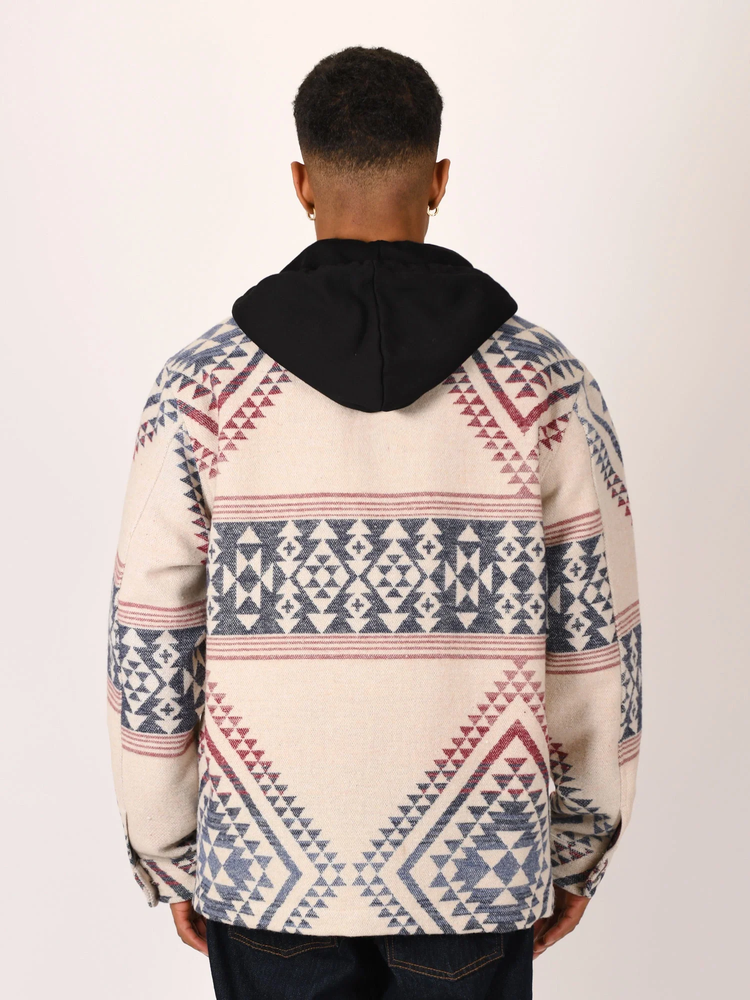 OVERSHIRT AZTECO IN MISTO COTONE CON COLLETTO CLASSICO E CAPPUCCIO REMOVIBILE - REGULAR FIT M252277-30 - immagine 6