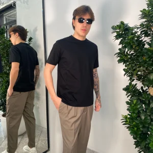 T-SHIRT BASIC IN COTONE MERCERIZZATO - REGULAR FIT TE2977SS.NER