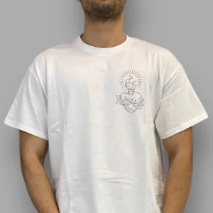 T-SHIRT STAMPA CUORE SACRO - SEMI OVER FIT