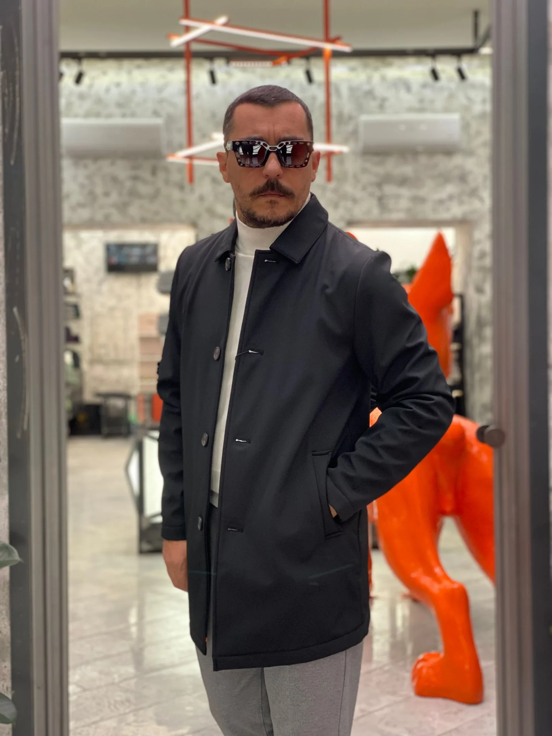 TRENCH IN TESSUTO SOFTSHELL ED INTERNO IN PILE - REGULAR FIT MK9940063.NER - immagine 3