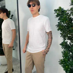 T-SHIRT IN TESSUTO TECNICO ELASTICIZZATO EXTRA LIGHT - SLIM FIT GL1001TB-S25.BIA