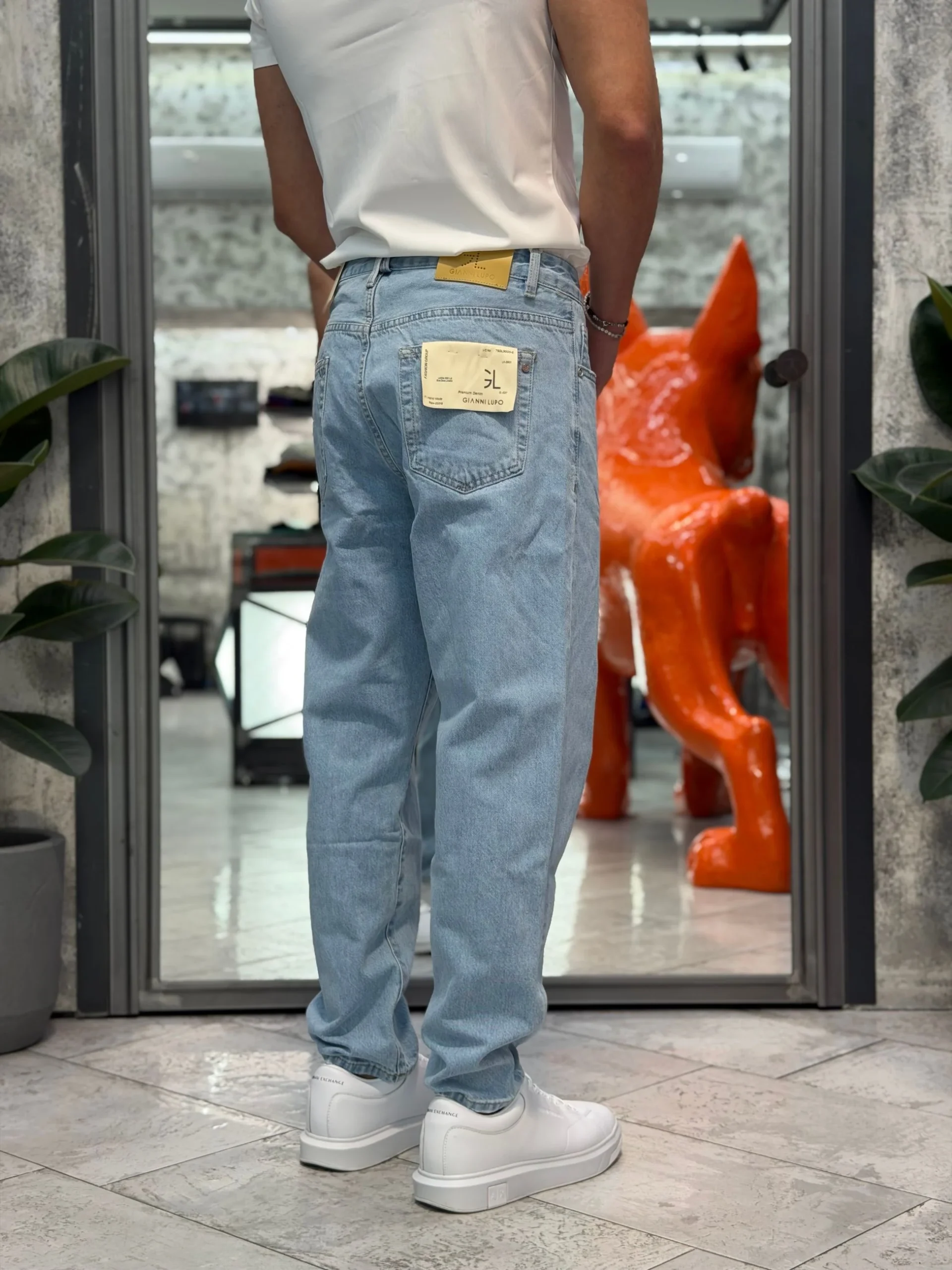 JEANS DAD 5 TASCHE LIGHT WASH - OVER FIT GL6275Q-S26 - immagine 5