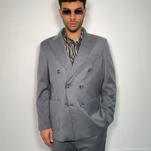 GIACCA DA ABITO DOPPIOPETTO 6 BOTTONI CON PETTO A LANCIA E TASCHE A TOPPA - REGULAR FIT