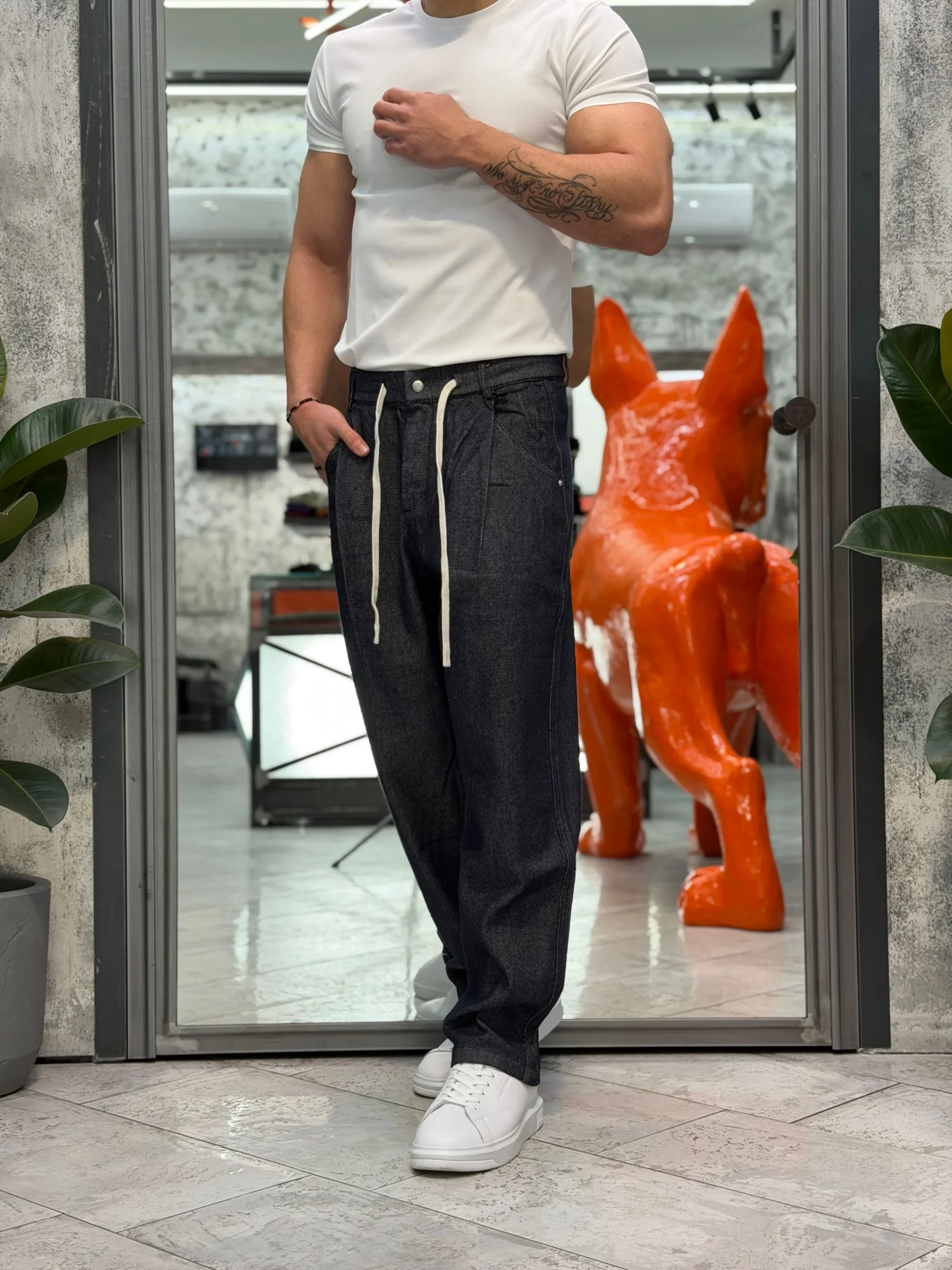 PANTALACCIO IN DENIM DA COMPLETO - RELAXED FIT GLW080G - immagine 3