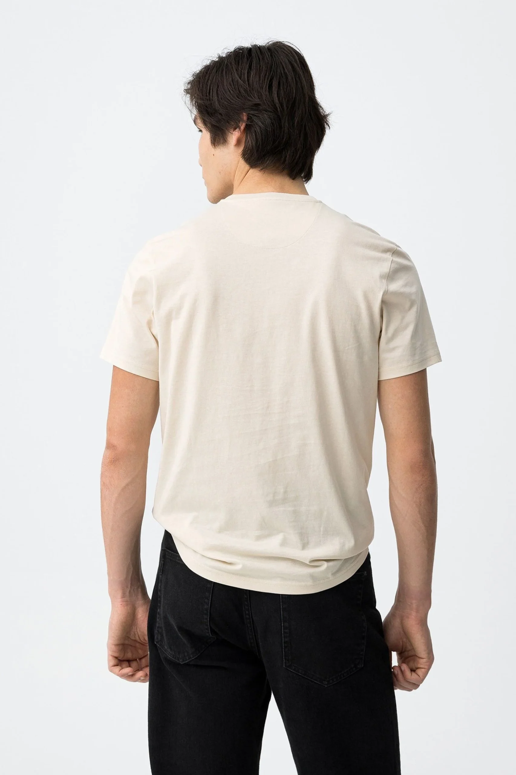 T-SHIRT BARTON BASIC IN 100% COTONE CON LOGO LATO CUORE - REGULAR FIT 10048304.BEI - immagine 3