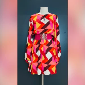 Abito corto fantasia geometrica