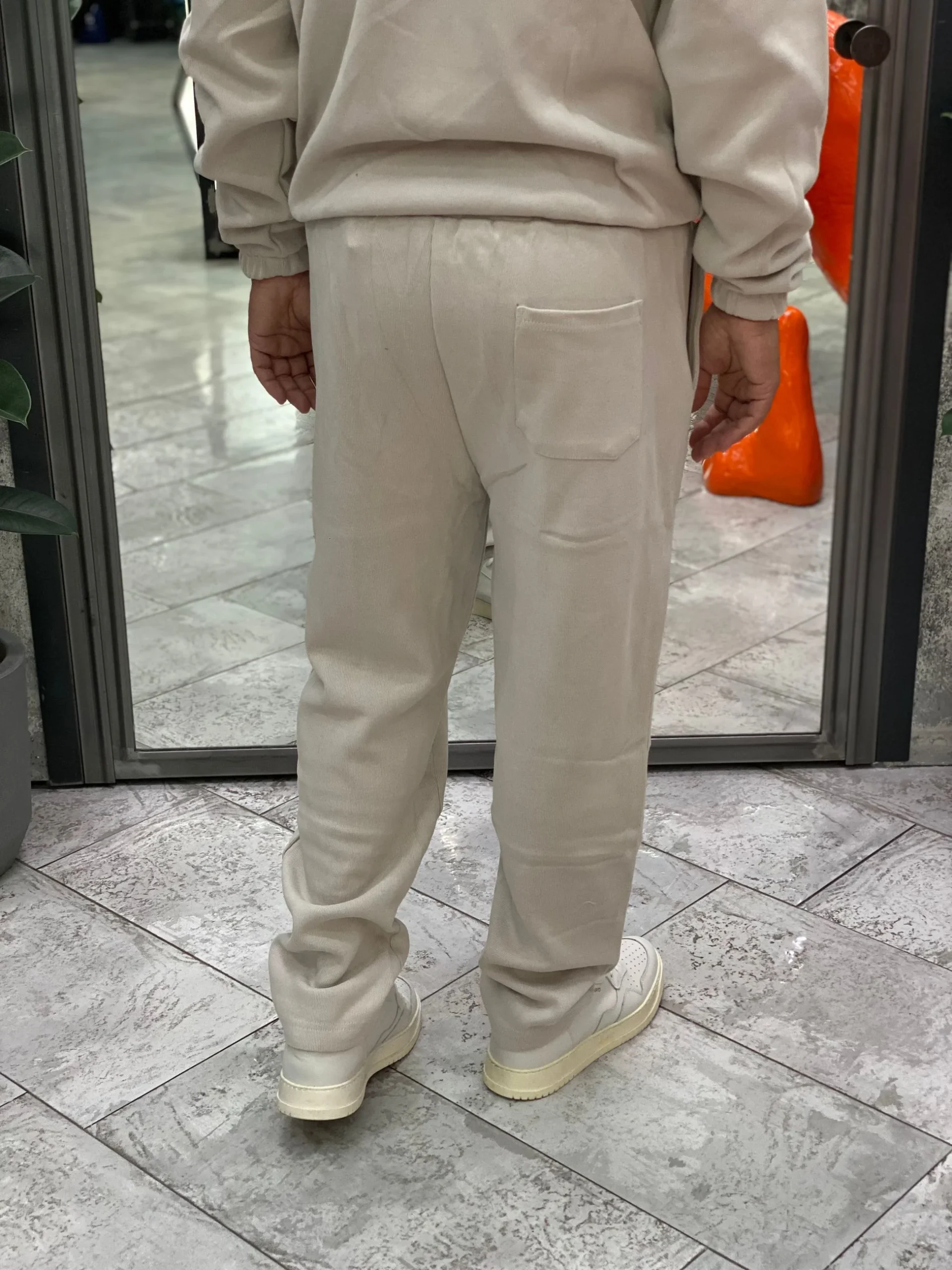 PANTALONE TUTA FONDO AMPIO CON ELASTICO E RIGA CENTRALE - RELAXED FIT GL8013C.ICE - immagine 3