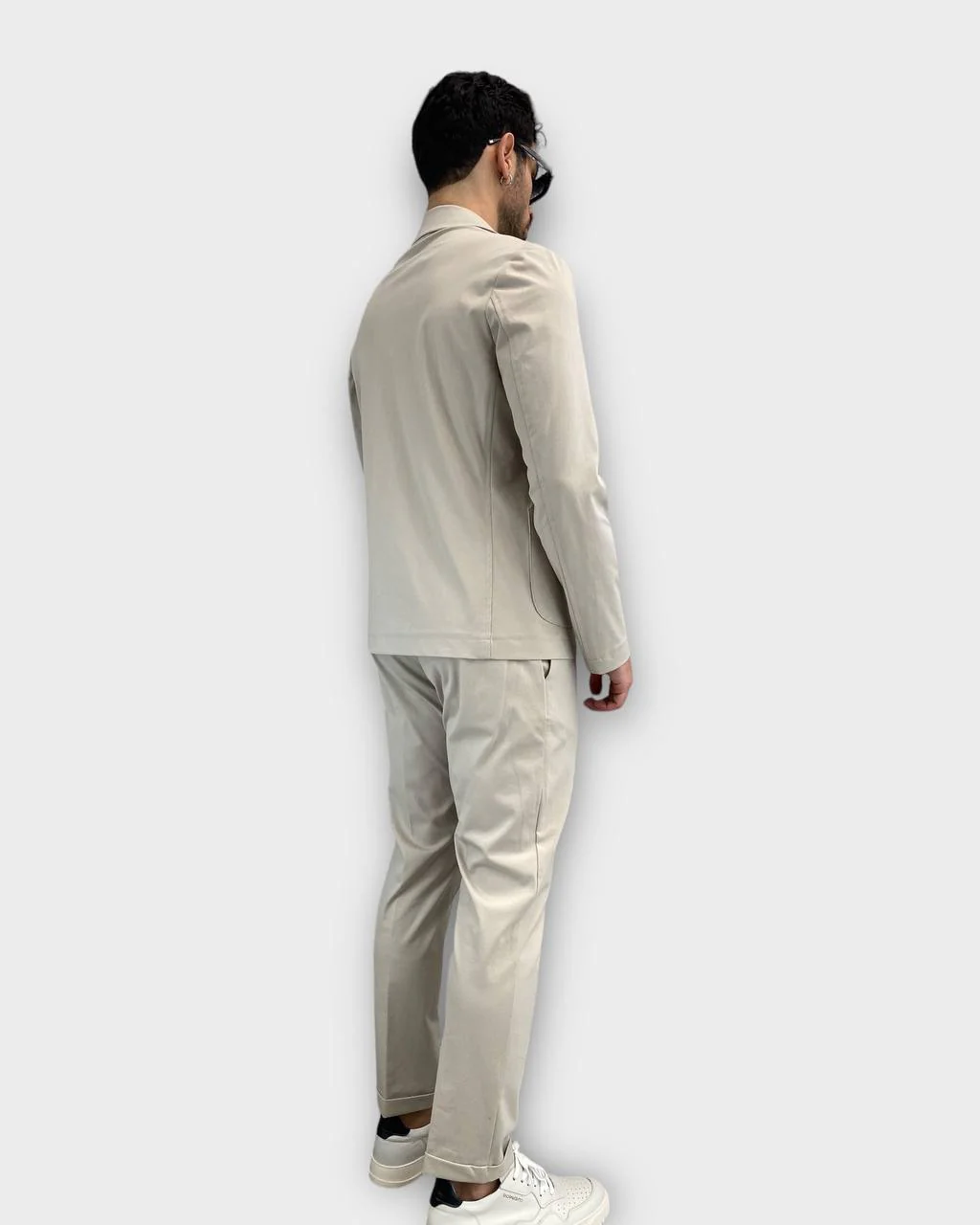 PANTALONE DA ABITO IN TESSUTO PUNTO MILANO ELASTICIZZATO, TASCA AMERICA - SLIM FIT - immagine 7