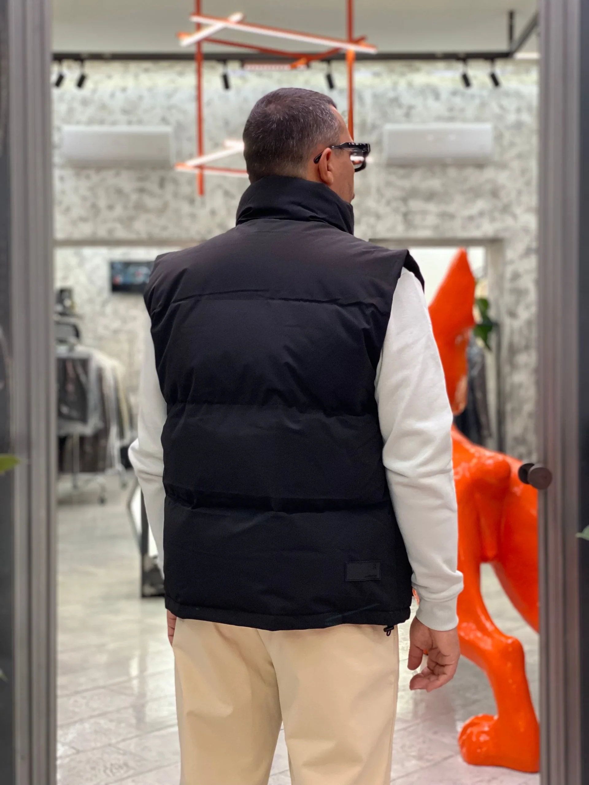 PIUMINO SMANICATO IMBOTTITO CON TASCHE ZIP E BOTTONI AUTOMATICI - REGULAR FIT GL354R.NER - immagine 4