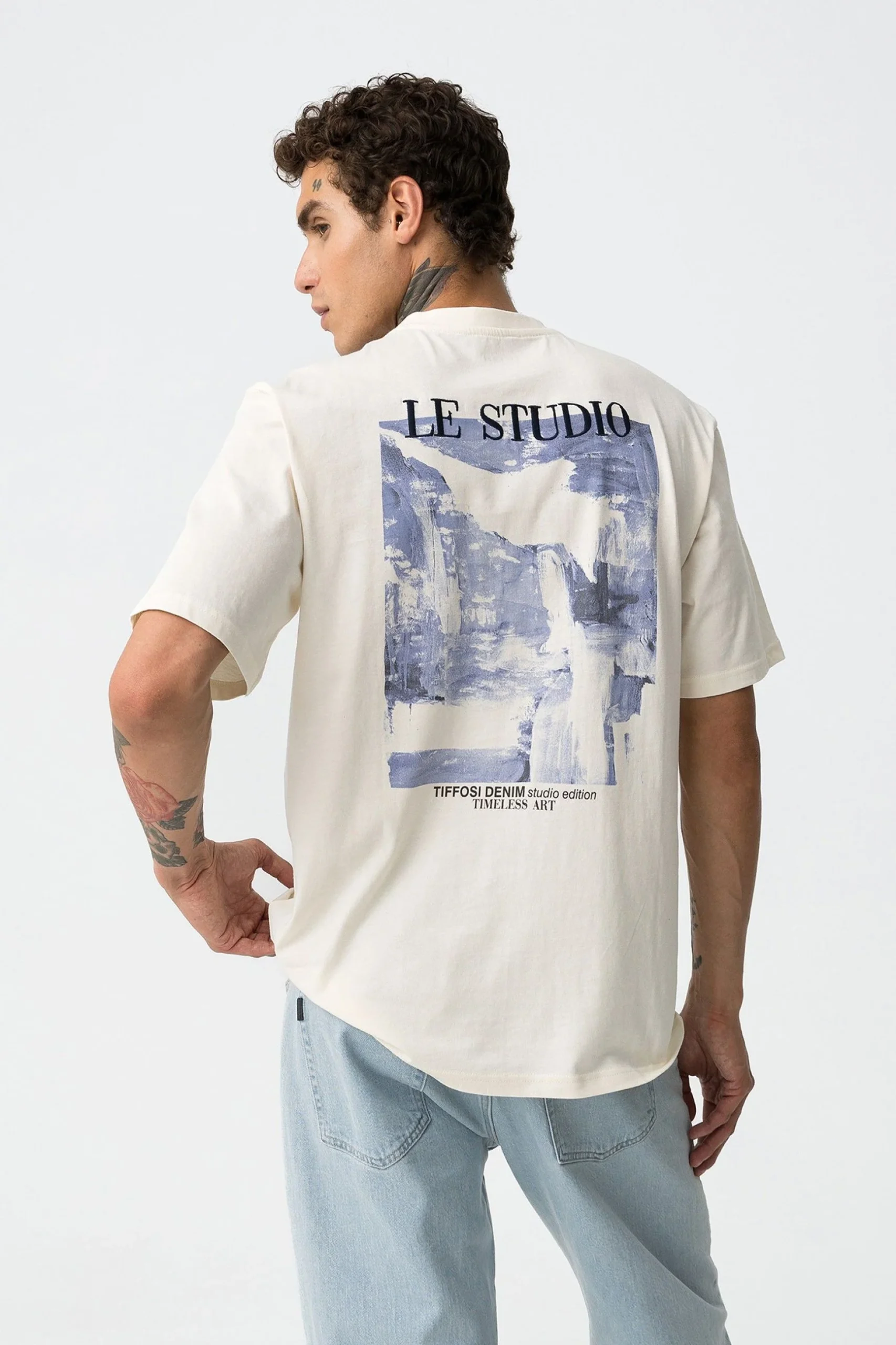 T-SHIRT ALPHA IN 100% COTONE CON STAMPA SUL RETRO - RELAXED FIT 10061480 - immagine 2
