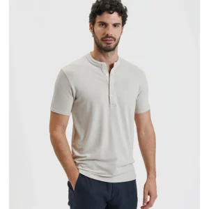 T-SHIRT SERAFINO 4 BOTTONI IN MISTO LINO/VISCOSA - REGULAR FIT GL2277F.BEI