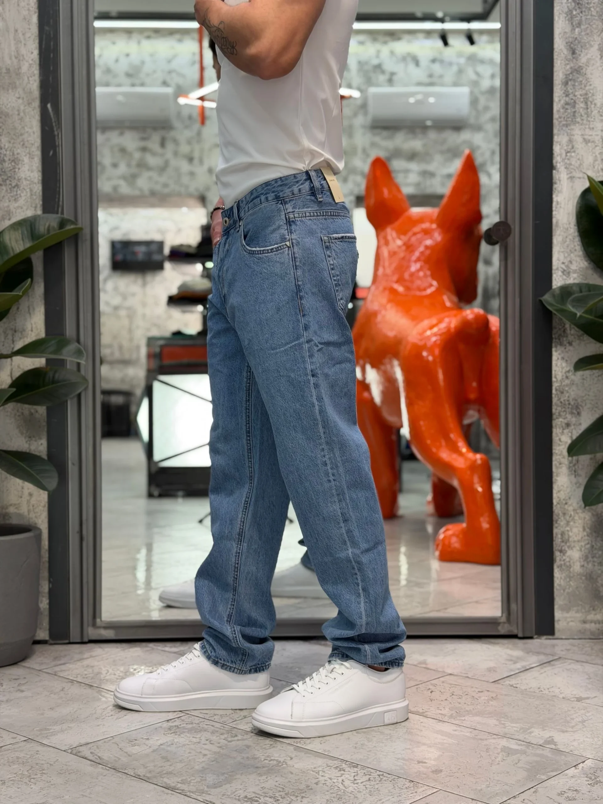 JEANS ALEX 5 TASCHE MEDIUM WASH - STRAIGHT LEG (GAMBA DRITTA) GL6395Q - immagine 4