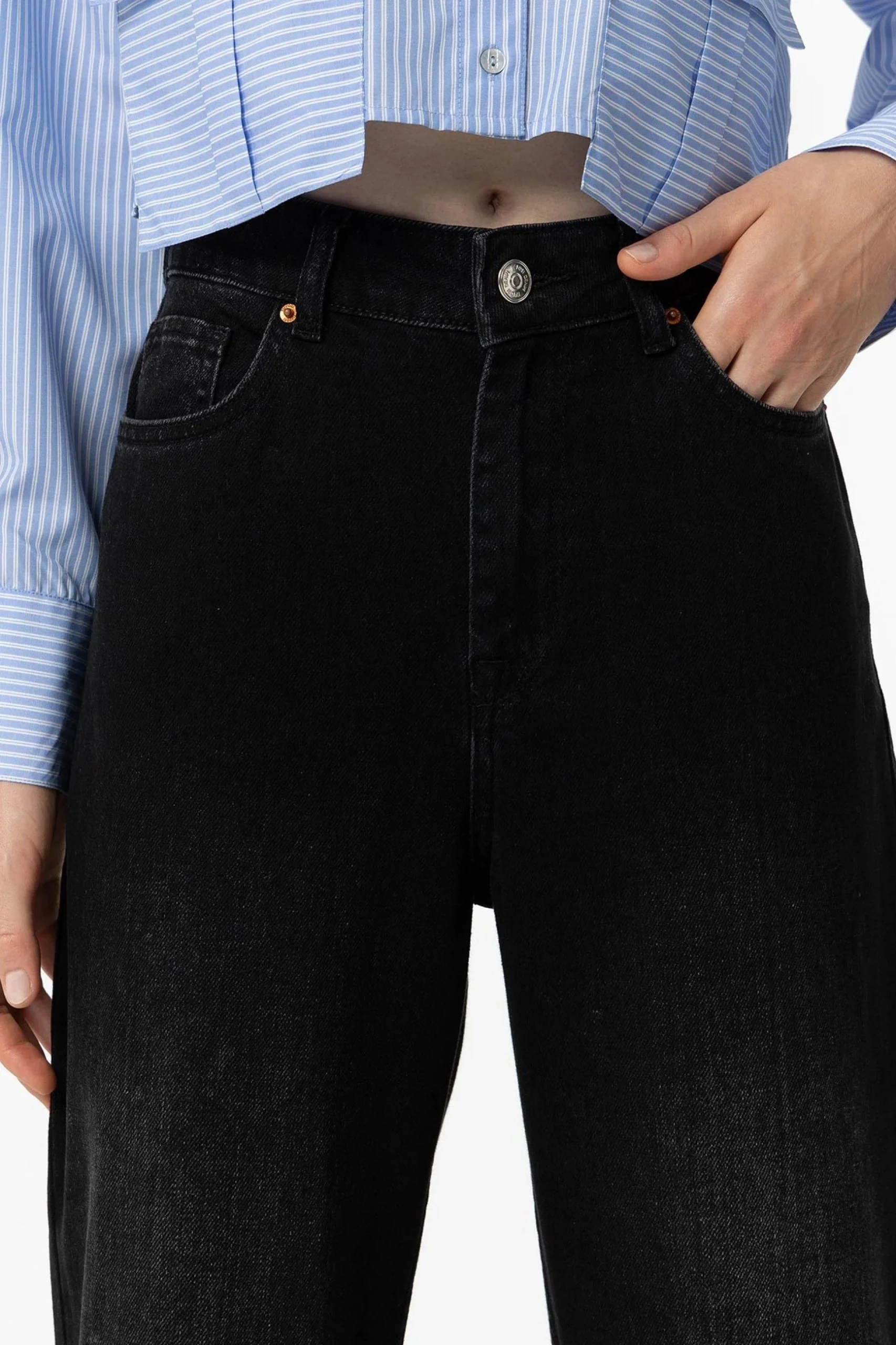 JEANS BONNYE_34 A GAMBA LARGA E VITA ALTA - WIDE LEG 10056556 - immagine 5