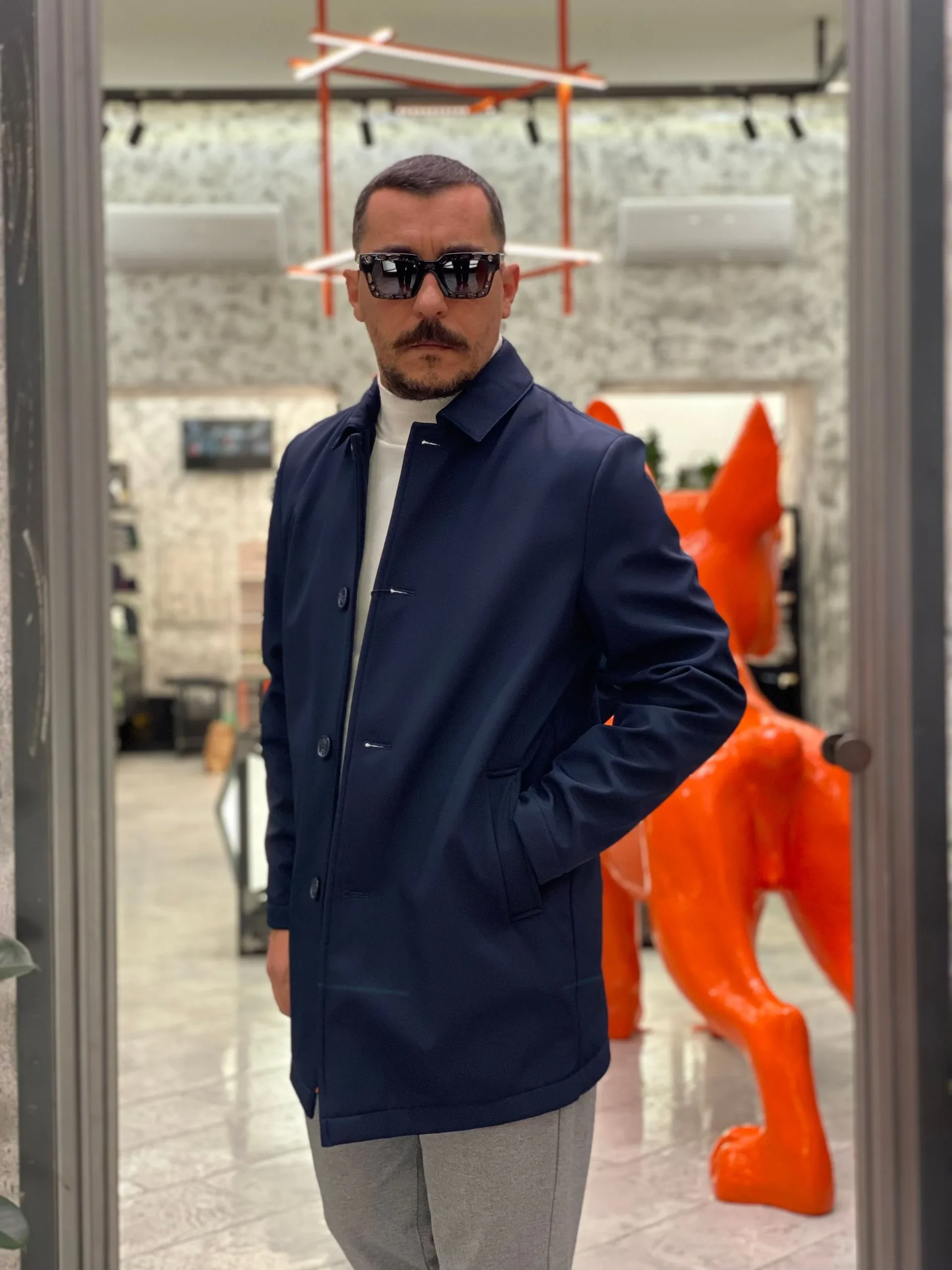 TRENCH IN TESSUTO SOFTSHELL ED INTERNO IN PILE - REGULAR FIT MK9940063.BLU - immagine 3