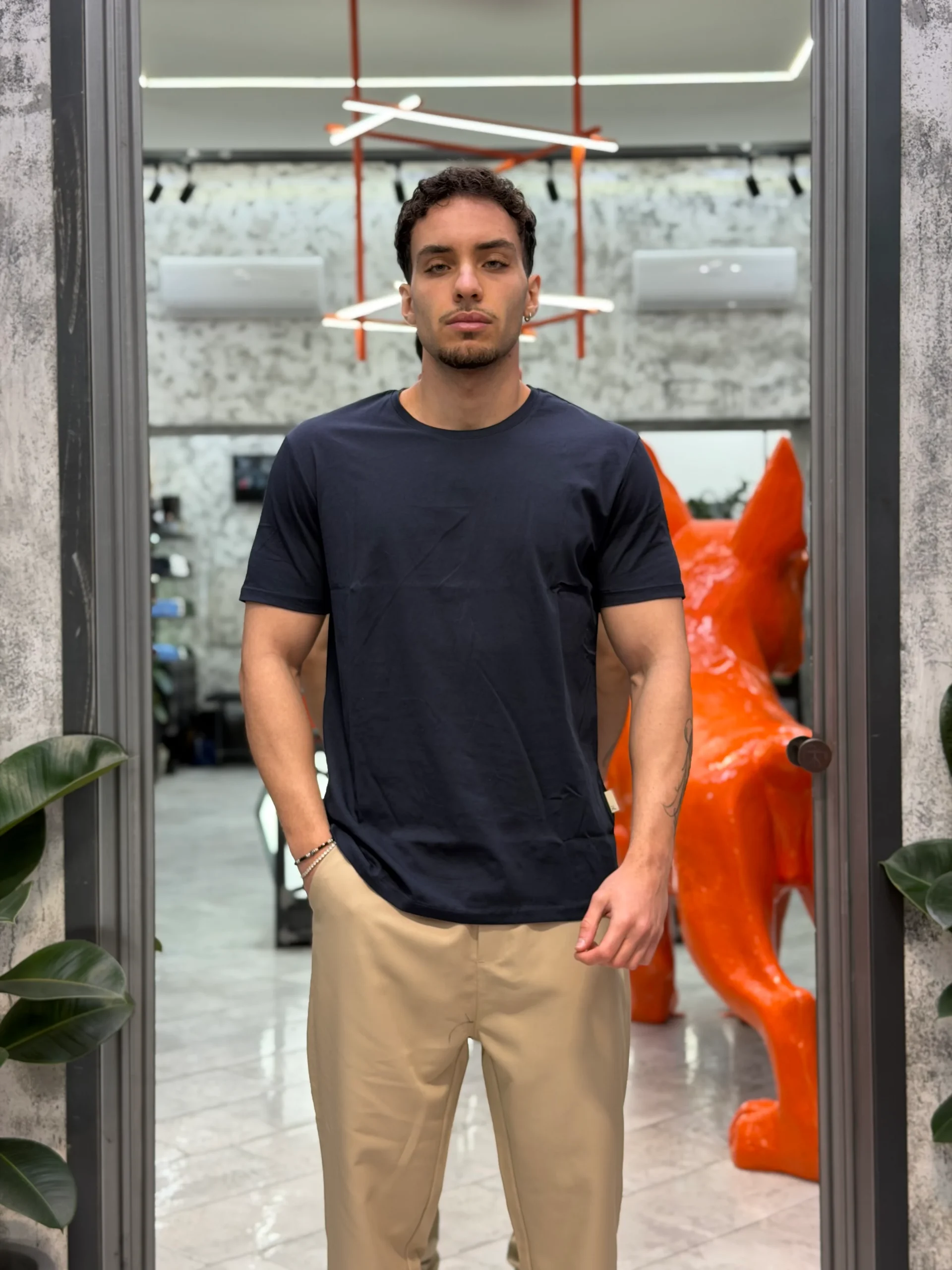 T-SHIRT BASIC IN 100% COTONE EXTRA FINE - REGULAR FIT GL1078F-S26.BLU