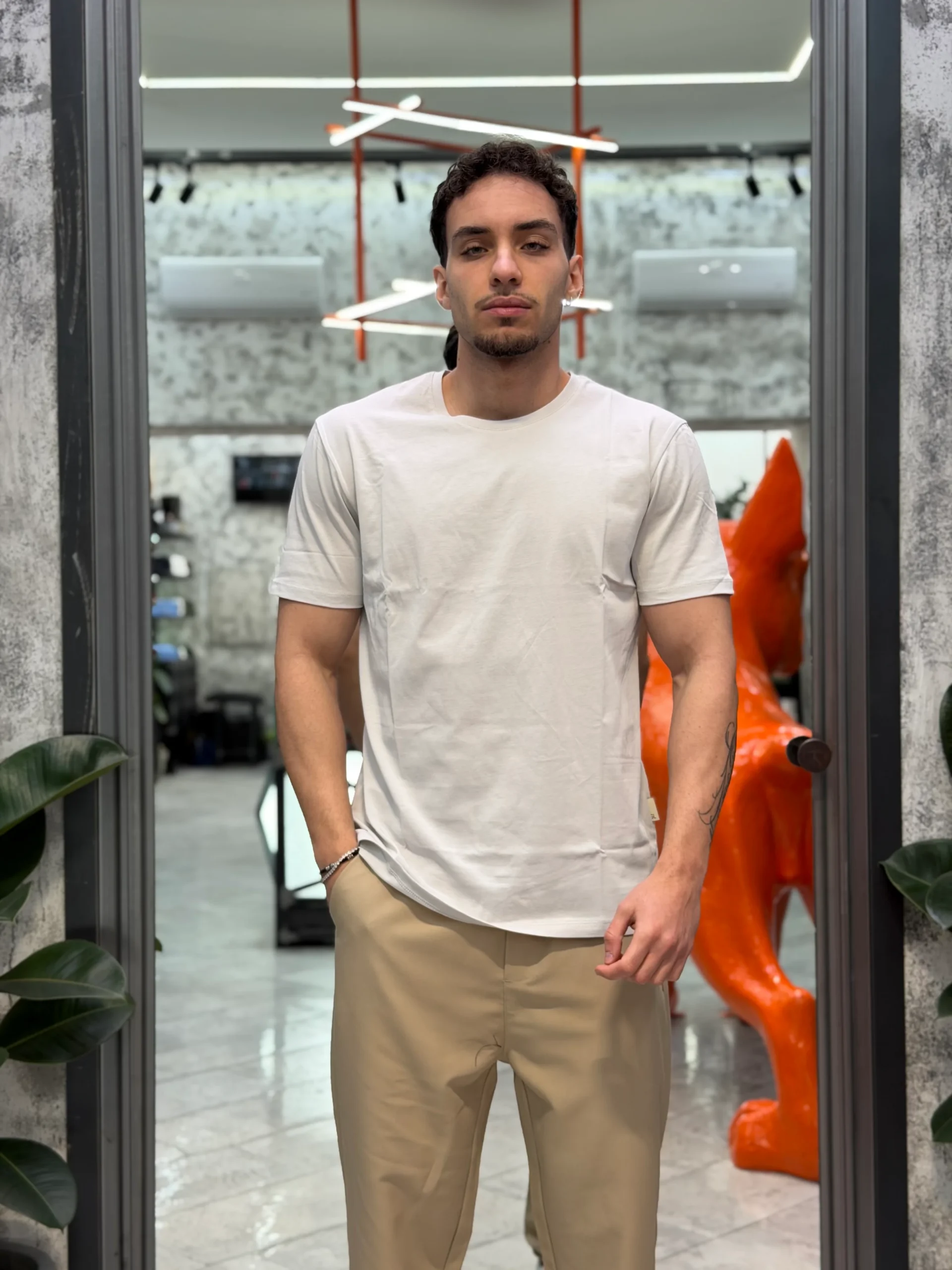 T-SHIRT BASIC IN 100% COTONE EXTRA FINE - REGULAR FIT GL1078F-S26.ICE - immagine 2