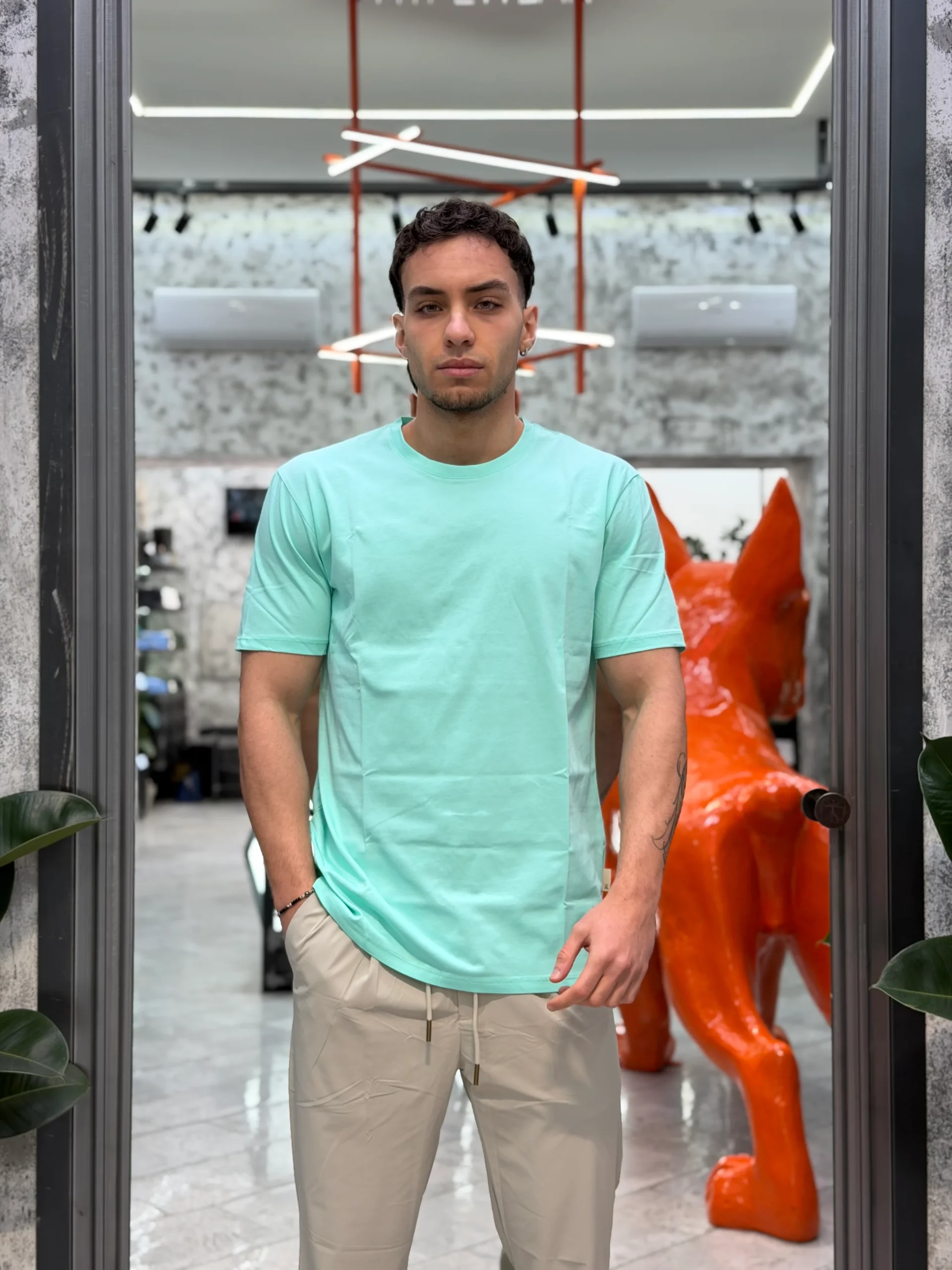 T-SHIRT BASIC IN 100% COTONE EXTRA FINE - REGULAR FIT GL1078F-S26.ACQ - immagine 2